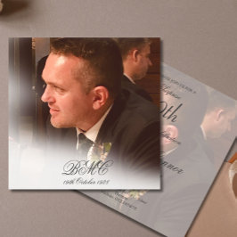 第80期男性誕生日シンプル写エレガント真 招待状