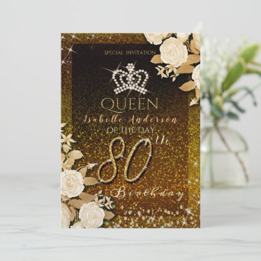 第80期輝くクラウン金ゴールド誕生日 招待状 (スタンド正面)