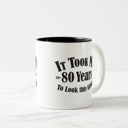 第80私によいこれを見るために80の80年かかりました ツートーンマグカップ (正面右)