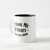 第80私によいこれを見るために80の80年かかりました ツートーンマグカップ (正面左)