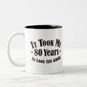 第80私によいこれを見るために80の80年かかりました ツートーンマグカップ (左)
