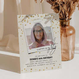 第80章おもしろいモダン写真80誕生日 招待状