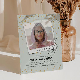 第80章おもしろいモダン写真80誕生日 招待状