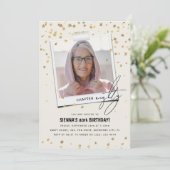 第80章おもしろいモダン写真80誕生日 招待状 (スタンド正面)