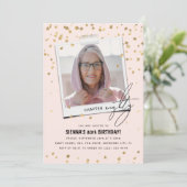 第80章おもしろいモダン写真80誕生日 招待状 (スタンド正面)