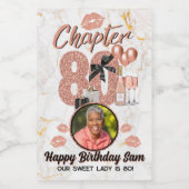 第80章バラ金ゴールド第80章誕生日エレガント写真 ワインラベル (シングルラベル)