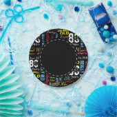 第80落書きのスタイルのハッピーバースデー ペーパープレート (パーティー)