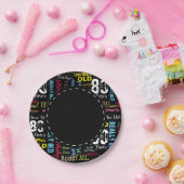 第80落書きのスタイルのハッピーバースデー ペーパープレート (パーティー)