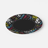 第80落書きのスタイルのハッピーバースデー ペーパープレート (アングル)