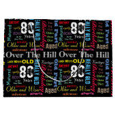 第80落書きのスタイルのハッピーバースデー ラージペーパーバッグ (裏面)