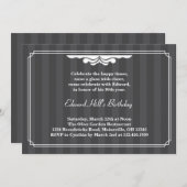 第80誕生会のエレガントな招待状 招待状 (正面/裏面)