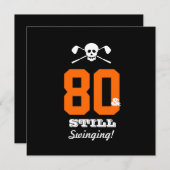 第80誕生会のゴルフ-まだ振れます! 招待状 (正面/裏面)