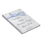 第80誕生会のダマスク織および弓 ノートブック (右側)