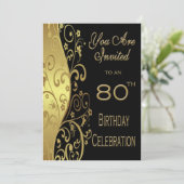 第80誕生会のパーソナライズな招待状 招待状 (スタンド正面)