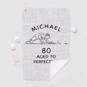 第80誕生日おもしろいゴルファーパーソナライズされた名 ゴルフタオル (インサイチュ)