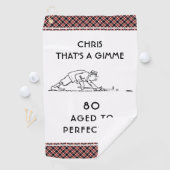 第80誕生日おもしろいゴルファー名パーソナライズされた字プレイド ゴルフタオル (インサイチュ)