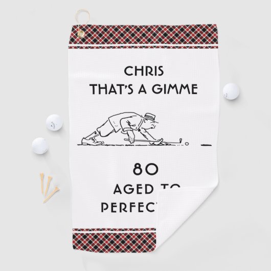 第80誕生日おもしろいゴルファー名パーソナライズされた字プレイド ゴルフタオル (インサイチュ)