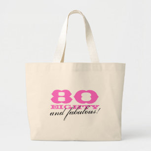 第80誕生日のための80そしてすばらしいトートバック ラージトートバッグ