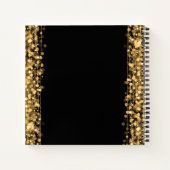 第80誕生日のゲストブックのパーティーの輝きの金ゴールド ノートブック (裏面)