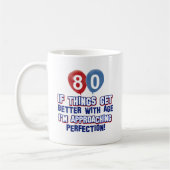 第80誕生日のデザイン コーヒーマグカップ (左)