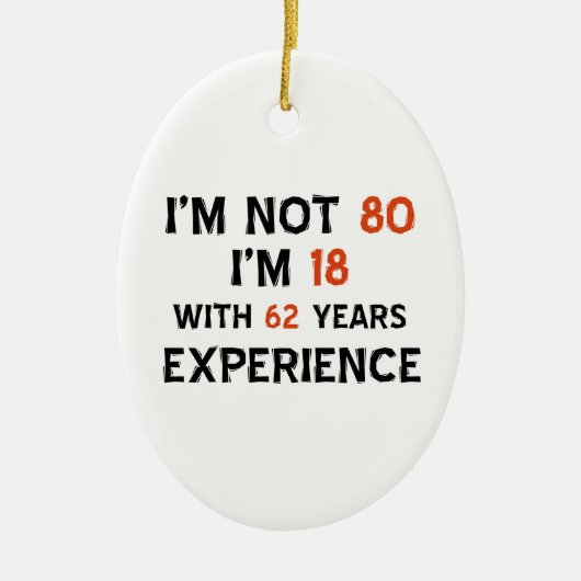 第80誕生日のデザイン セラミックオーナメント (正面)