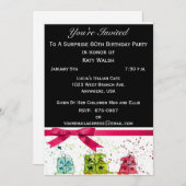 第80誕生日のパーティの招待状を驚かして下さい 招待状 (正面/裏面)