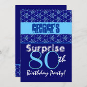 第80誕生日のブルースターW1431を驚かして下さい 招待状 (正面/裏面)