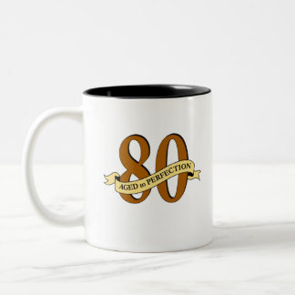 第80誕生日のマグ ツートーンマグカップ