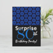 第80誕生日のロイヤルブルーの星W1449を驚かして下さい 招待状 (スタンド正面)