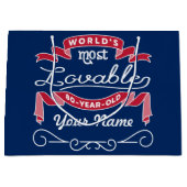 第80誕生日の世界の最も愛らしい80歳 ラージペーパーバッグ (正面)