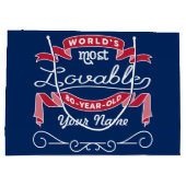 第80誕生日の世界の最も愛らしい80歳 ラージペーパーバッグ (裏面)