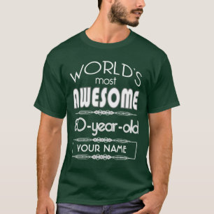 第80誕生日の世界の最も最高のですばらしい深緑色 Tシャツ
