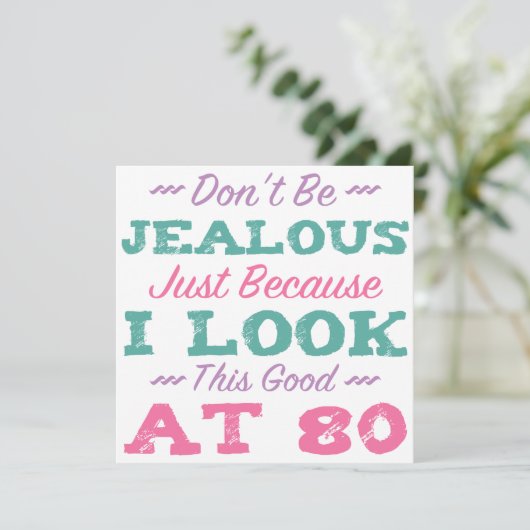 第80誕生日の女性 カード (スタンド正面)