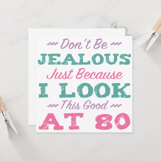 第80誕生日の女性 カード (正面/裏面インサイチュ)