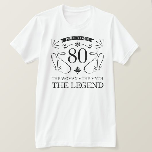 第80誕生日の女性 Tシャツ (デザイン正面)