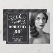 第80誕生日の招待状のヴィンテージの驚きを驚かして下さい 招待状 (正面/裏面)