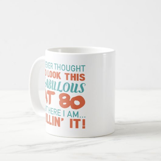第80誕生日の素晴らしい女性 コーヒーマグカップ (正面左)