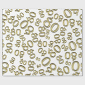 第80誕生日の金ゴールドか白い第80パターン(l) ラッピングペーパー (フラット)