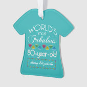 第80誕生日ほとんどのすばらしくカラフルな宝石のターコイズ オーナメント (正面)