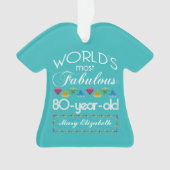 第80誕生日ほとんどのすばらしくカラフルな宝石のターコイズ オーナメント (正面)