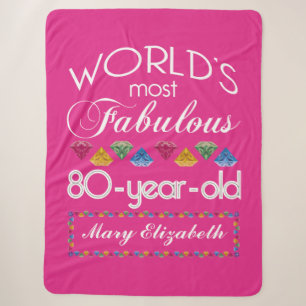 第80誕生日ほとんどのすばらしくカラフルな宝石のピンク シェルパブランケット