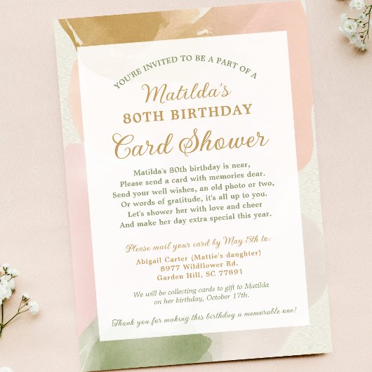 第80誕生日カードシャワーbyメールフォト招待状 招待状