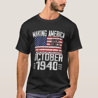 第80誕生日ギフト1940年10月米国国旗80 Y Tシャツ