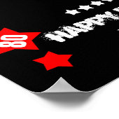 第80誕生日スターバナー名前をカスタムするV80S STARS ポスター (角)