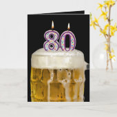 第80誕生日ビアオンブラック カード (黄色い花)