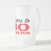 第80誕生日ビアグラス |ギフトマグ男性へ フロストグラスビールジョッキ (正面右)