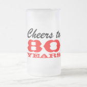 第80誕生日ビアグラス |ギフトマグ男性へ フロストグラスビールジョッキ (中央)