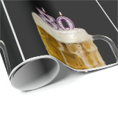 第80誕生日ビアマグカップとキャンドル ラッピングペーパー (ロールコーナー)