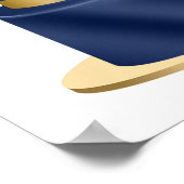 第80誕生日ブルーバルーンケーキポスター ポスター (角)