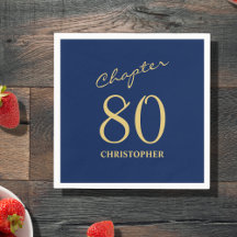 第80誕生日ブルー金ゴールド第80章